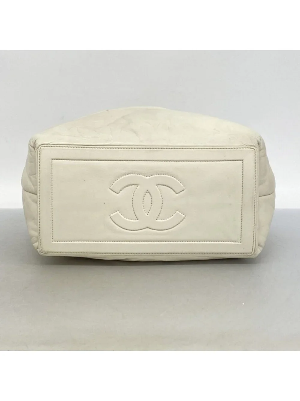 Chanel Tote Coco Cocoon Leather Ivory Silver